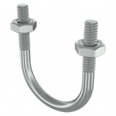 Скоба монтажная U-образная с резьбой М8 с гайками для труб d 1"