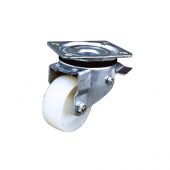 Ролик для шкафов , макс. нагрузка системы 600 кг, d=80мм, с тормозом, крепление через суппорт (2шт. в комплекте)