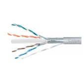 Кабель витая пара UTP (U/UTP), категория 6A, 4 пары (23 AWG), одножильный, PVC нг(А)-LS, серый (25 м)