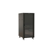Шкаф напольный 19-дюймовый, 22U, 1166x600х800 мм (ВхШхГ), передняя стеклянная дверь со стальными перфорированными боковинами, задняя дверь сплошная, р