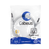 Патч-корд S/FTP, категория 6а (10G), 2xRJ45/8p8c, экранированный, серый, LSZH, 1м