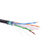Информационный кабель экранированный F/UTP 4х2 CAT6, PE, чёрный