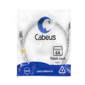 Патч-корд S/FTP, категория 6а (10G), 2xRJ45/8p8c, экранированный, серый, LSZH, 2м