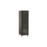 Шкаф напольный 19-дюймовый, 47U, 2277x800х800 мм (ВхШхГ), передняя дверь стеклянная, задняя дверь сплошная, ручка с замком, 2 вертикальных кабельных о