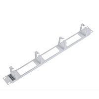 Органайзер кабельный горизонтальный с окнами 19" 1U, 4 кольца