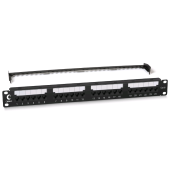 Патч-панель 19" (1U), 24 порта RJ-45, категория 6, Dual IDC, с задним кабельным организатором, new
