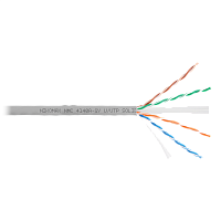 Кабель NIKOMAX U/UTP 4 пары, Кат.6 (Класс E), тест по ISO/IEC, 250МГц, одножильный, BC (чистая медь), 23AWG (0,55мм), полимерный материал нг(А)-HF, вн