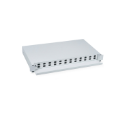 Кросс бокс оптический 19" на 24 SC (LC duplex) со сплайс пластиной, выдвижной (без пигтейлов и проходных адаптеров)
