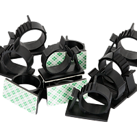 Основание NIKOMAX самоклеящееся с фиксатором-защелкой для пучка до 8мм, размер 25х9мм, черное, уп-ка 100шт.