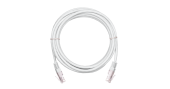 Коммутационный шнур NETLAN U/UTP 4 пары, Кат.5е (Класс D), 100МГц, 2хRJ45/8P8C, T568B, заливной, многожильный, BC (чистая медь), PVC нг(B), белый, 1м,