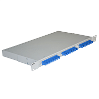 Кросс 19", предсобранный 1U, 24 порта SC, 9/125 mm, (розетки, сплайс, КДЗС, пигтейлы)