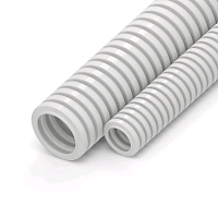 Труба гофрированная ПЛЛ легкая 350 Н безгалогенная (HF) негорючая (НГ) белая с/з д32 (25м/1375м уп/пал) Промрукав