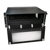 Патч-панель 19” универсальная, пустой корпус, 4U, фиксированная рама вертикальная, 12 вертикальных слотов, 