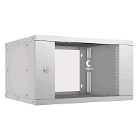 Шкаф телекоммуникационный настенный 19" 6U, серия LIGHT разборный, дверь стекло, цвет серый