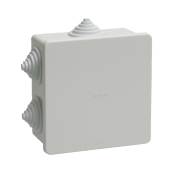 Коробка КМ41235 распаячная для о/п 85х85х40 мм IP44 (RAL7035, 6 гермовводов)