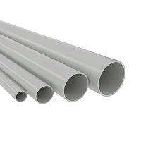 Труба ПВХ жёсткая гладкая д.20мм, лёгкая, 2м, цвет серый