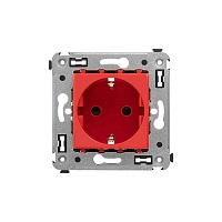 Розетка в стену, 2P+E, с з/ш, "Avanti", "Красный квадрат"