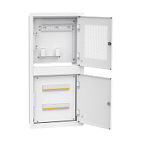 LINEA R Шкаф встраиваемый двухсекционный 2 комнаты 400х850мм дверь металлическая белый (в комплекте 12 модулей keystone 2 розетки 5 патч-кордов (02м) 