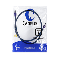 Патч-корд S/FTP, категория 8 (40G, 2000 MHz), 2xRJ45/8p8c, экранированный, синий, LSZH, 1 м