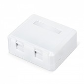 Корпус настенной розетки для установки 2-х вставок типа Keystone Jack, цвет белый