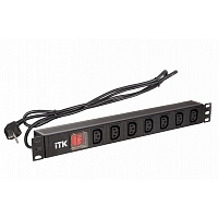 ССД PH12-7C131 ITK PDU 7 розеток C13 с LED выкл,1U, шнур 2м вилка нем.ст