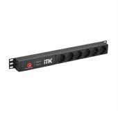 ITK PDU с АВР 6 розеток Schuko 1U без шнура 2 вх. C14