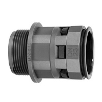 Муфта труба-коробка DN 23 мм, М25х1,5, полиамид, цвет черный