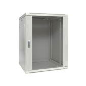 Шкаф настенный 19" TERACOM PRO 15U 600х600 мм дверь стеклянная с замком-ручкой серый