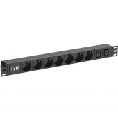 ITK PDU 7 розеток нем. ст. + 2 С13 1U каб. 2м C14