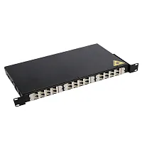 Оптический бокс (кросс) 19", 1U, до 24 портов, цвет черный
