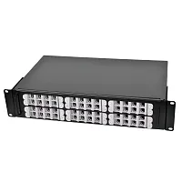 Оптический бокс (кросс) 19" выдвижной, 2U, до 48 портов, цвет черный