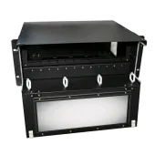 Патч-панель 19” универсальная, пустой корпус, 4U, фиксированная рама вертикальная, 12 вертикальных слотов, 